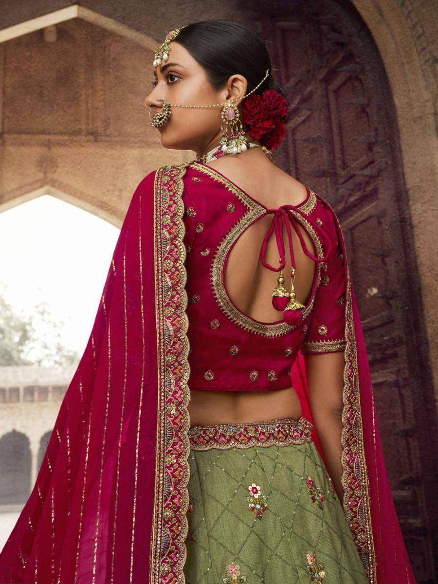 Superb Teal Green Embroidered Viscose Silk Traditional Lehenga Choli - Zeel Clothing