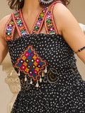 Superior Black Bandhani Print Georgette Navratri Special Gown - Zeel Clothing