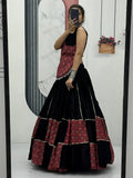 Superior Black Printed Cotton Navratri Special Lehenga Choli - Zeel Clothing
