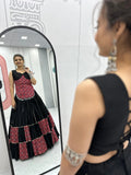 Superior Black Printed Cotton Navratri Special Lehenga Choli - Zeel Clothing