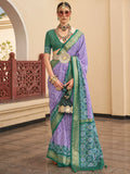 Superior Lavender Digital Printed Silk Events Wear Saree With Blouse - Zeel Clothing