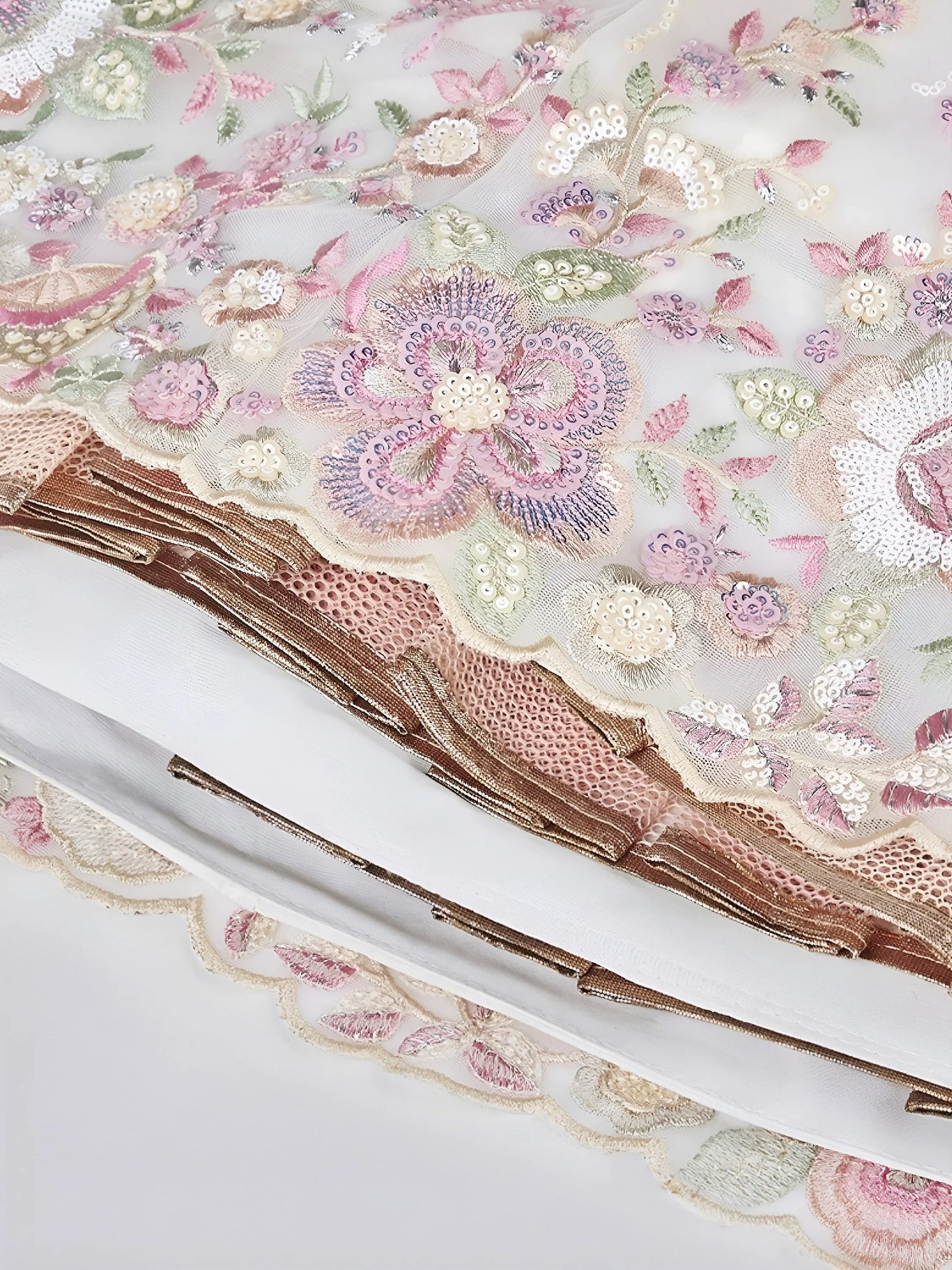 Superior White Thread Work Net Sangeet Wear Lehenga With Blouse