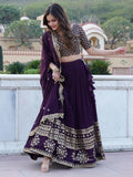 Surprising Purple Sequins Georgette Wedding Wear Lehenga Choli - Zeel Clothing