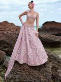 Sweet Baby Pink Sequins Organza Lehenga Choli With Dupatta - Zeel Clothing