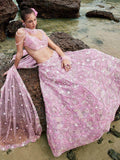 Sweet Baby Pink Sequins Organza Lehenga Choli With Dupatta - Zeel Clothing