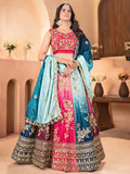 Sweet Multi-Color Sequins Embroidery Chinon Wedding Wear Lehenga Choli - Zeel Clothing
