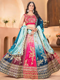 Sweet Multi-Color Sequins Embroidery Chinon Wedding Wear Lehenga Choli - Zeel Clothing