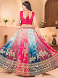 Sweet Multi-Color Sequins Embroidery Chinon Wedding Wear Lehenga Choli - Zeel Clothing