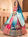 Sweet Multi-Color Sequins Embroidery Chinon Wedding Wear Lehenga Choli - Zeel Clothing