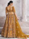 Sweet Mustard Yellow Thread Work Banarasi Silk Wedding Lehenga Choli - Zeel Clothing