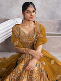Sweet Mustard Yellow Thread Work Banarasi Silk Wedding Lehenga Choli - Zeel Clothing