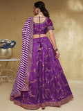 Sweet Purple Embroidered Silk Engagement Wear Lehenga Choli - Zeel Clothing