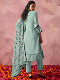 Sweet Sky-Blue Thread Embroidery Georgette Traditional Pant Suit - Zeel Clothing