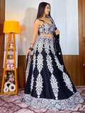 Tantalizing Black Thread Work Georgette Designer Lehenga Choli - Zeel Clothing