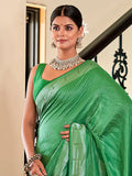 Tantalizing Green Weaving Work Paithani Meenakari Wedding Wear Saree - Zeel Clothing