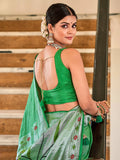 Tantalizing Green Weaving Work Paithani Meenakari Wedding Wear Saree - Zeel Clothing