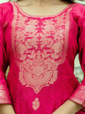 Tantalizing Hot Pink Zari Weaving Chanderi Silk Pant Suit With Dupatta - Zeel Clothing
