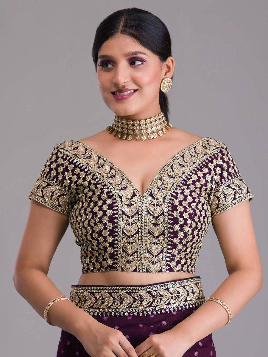 Tantalizing Purple Bandhani Printed Silk Traditional Saree With Blouse - Zeel Clothing