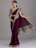 Tantalizing Purple Bandhani Printed Silk Traditional Saree With Blouse - Zeel Clothing