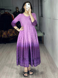 Tantalizing Purple Chikankari Cotton Casual Wear Dress - Zeel Clothing