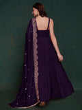 Tantalizing Purple Silk Festival Wear Gown With Heavy Dupatta - Zeel Clothing