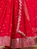 Tantalizing Red Sequins Georgette Wedding Lehenga Choli - Zeel Clothing