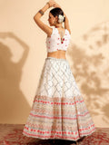 Tantalizing White Sequins Work Georgette Lehenga Choli With Dupatta - Zeel Clothing