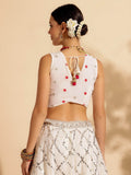 Tantalizing White Sequins Work Georgette Lehenga Choli With Dupatta - Zeel Clothing