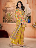 Tantalizing Yellow Printed Silk Traditional Palazzo Suit With Dupatta - Zeel Clothing