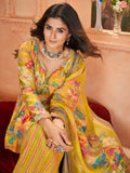 Tantalizing Yellow Printed Silk Traditional Palazzo Suit With Dupatta - Zeel Clothing