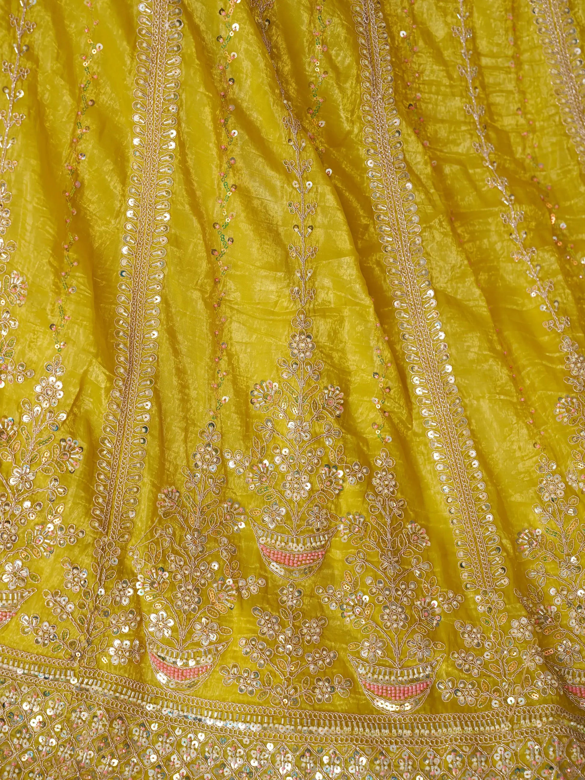 Tantalizing Yellow Sequins Silk Festival Wear Lehenga Choli With Dupatta - Zeel Clothing