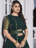Teal Green Sequins Georgette Wedding Wear Lehenga Choli - Zeel Clothing