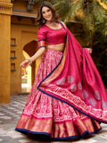 Terrific Pink Printed Dola Silk Event Wear Lehenga Choli With Dupatta