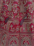 Terrific Pink Zari Work Silk Bridal Lehenga Choli With Double Dupatta