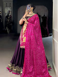 Terrific Purple Georgette Traditional Lehenga Choli With Bandhani Dupatta - Zeel Clothing