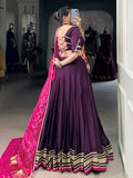 Terrific Purple Georgette Traditional Lehenga Choli With Bandhani Dupatta - Zeel Clothing