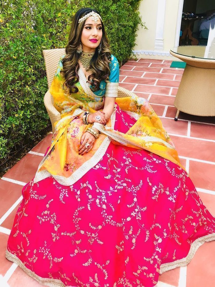 Wonderful Pink Embroidered Art Silk Wedding Wear Lehenga Choli