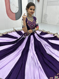 Timeless Purple Lace Border Cotton Navratri Wear Lehenga Choli With Dupatta - Zeel Clothing