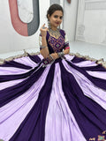 Timeless Purple Lace Border Cotton Navratri Wear Lehenga Choli With Dupatta - Zeel Clothing