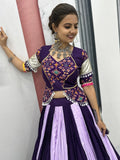 Timeless Purple Lace Border Cotton Navratri Wear Lehenga Choli With Dupatta - Zeel Clothing