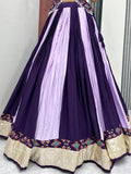 Timeless Purple Lace Border Cotton Navratri Wear Lehenga Choli With Dupatta - Zeel Clothing