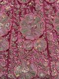 Tremendous Pink Dori Embroidery Net Bridesmaid Lehenga Choli