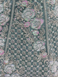 Tremendous Pista Green Hand Embroidered Net Reception Wear Lehenga Choli - Zeel Clothing