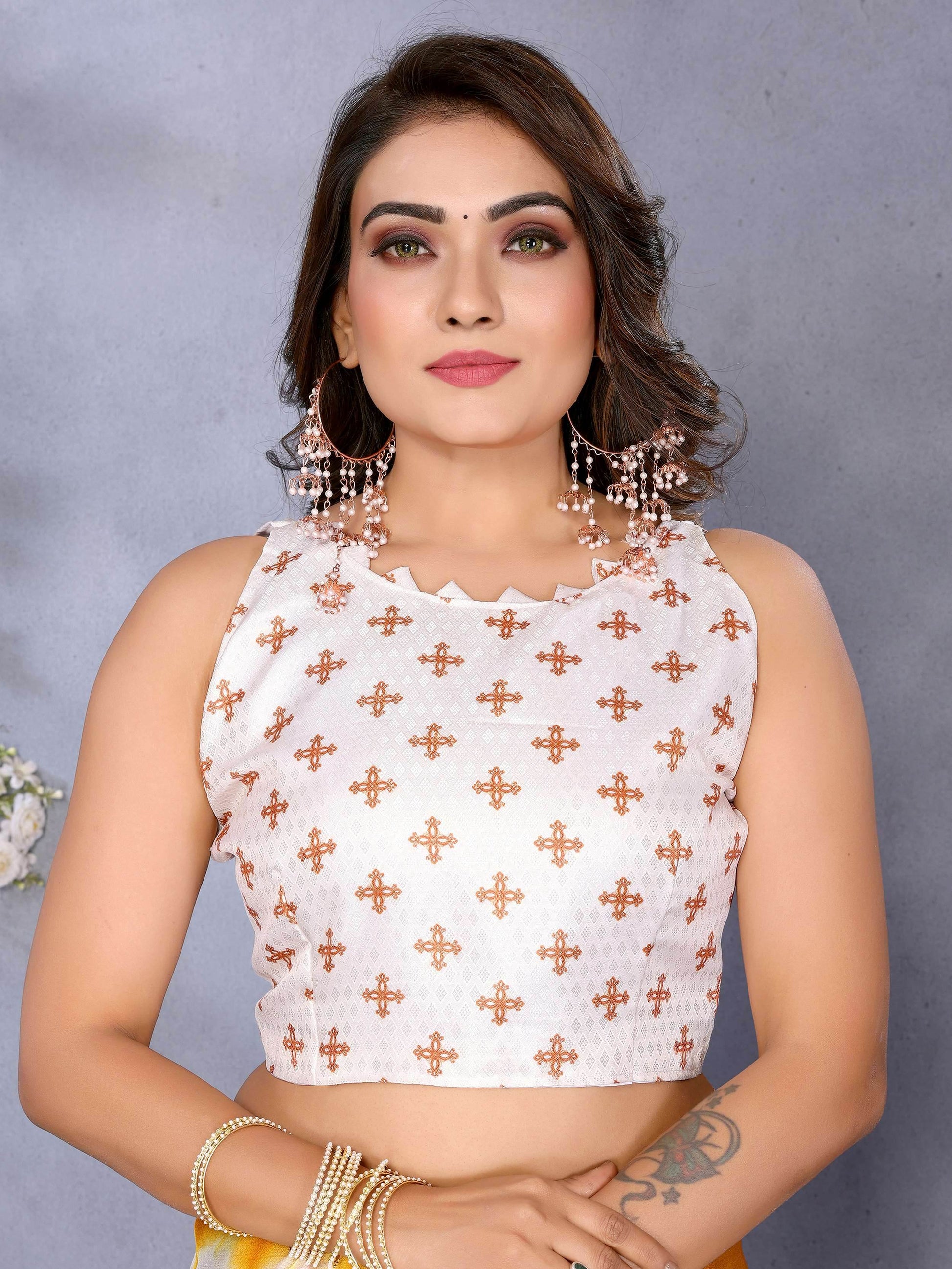 Tremendous Yellow Shibori Printed Chiffon Designer Saree With Blouse - Zeel Clothing