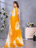 Tremendous Yellow Shibori Printed Chiffon Designer Saree With Blouse - Zeel Clothing