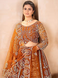 Trendy Brown Sequins Work Net Wedding Wear Lehenga Choli With Dupatta