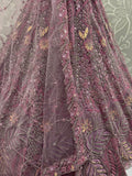 Unique Mauve Dori Embroidery Net Engagement Wear Lehenga Choli - Zeel Clothing