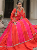 Unique Orange Lace Work Silk Navratri Wear Lehenga Choli - Zeel Clothing