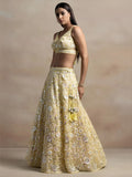 Unique Yellow Sequins Net Haldi Wear Lehenga Choli With Dupatta