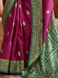 Enchanting Purple Zari Weaving Patola Silk Saree With Blouse